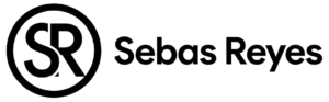 Logo de la pagina con la letras "SR" y el nombre Sebas Reyes.